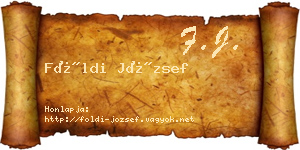 Földi József névjegykártya